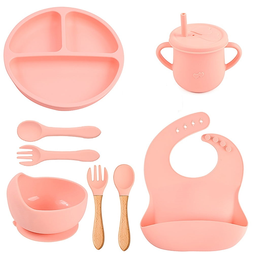 Silicone Utensil/Feeding Set Pink