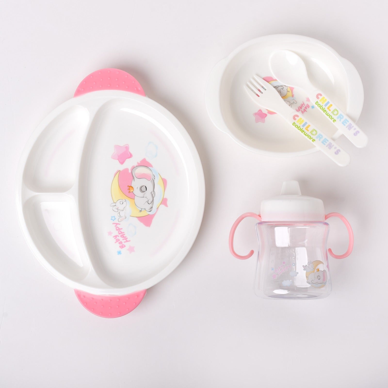 Pink Children Tableware Set Baby Feeding Series – 912