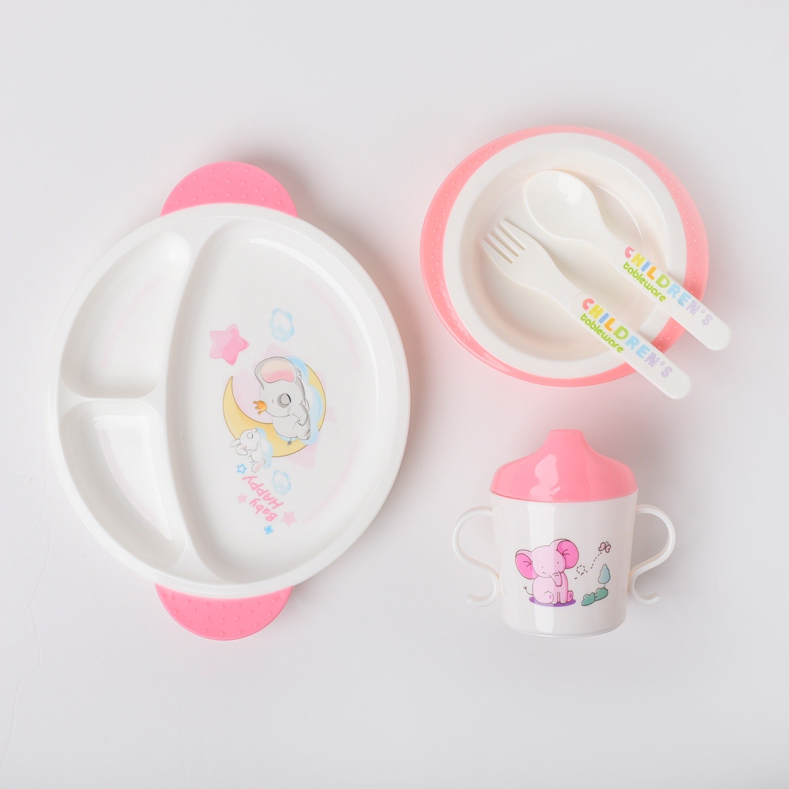 Pink Children Tableware Set Baby Feeding Series – 913